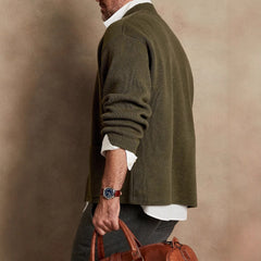 Men's Classic Black Cardigan Sweater - Stylish And Versatile For Everyday Wear