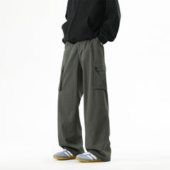 Wide-Leg Cargo Pants with Large Side Pockets for Men - Perfect for Casual and Outdoor Activities