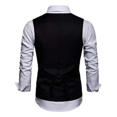 Men's Plain Print V-Neck Dress Vest 94317846M