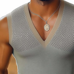Men's Summer Basic V-neck Thin Slim Tank Top MTA0326D9U