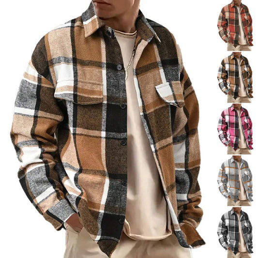 Stylish Plaid Flannel Shirt for Men - Perfect for Casual and Outdoor Wear