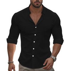 Men's Stylish White Button-Up Shirt - Perfect For Casual And Formal Occasions