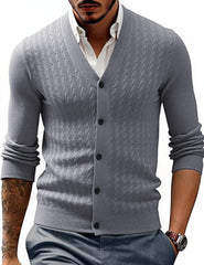 Men's Stylish Cable Knit Cardigan Sweater - Perfect for Casual and Formal Wear