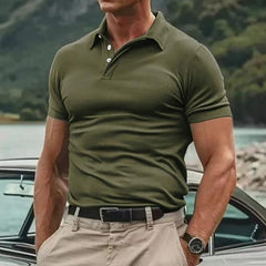 Men's Stylish Short Sleeve Polo Shirt - Perfect For Casual And Formal Occasions