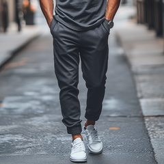 Men's Spring Fashion Casual Loose Bamboo Cotton Blended T-shirt Cambered Casual Pants Set MTA1914C5K