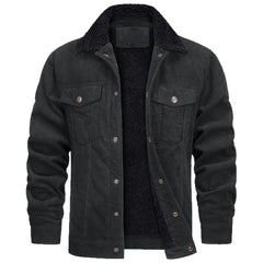 Winter-Ready Corduroy Jacket With Faux Fur Lining For Men