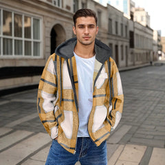 Stylish Plaid Hooded Jacket for Men - Perfect for Casual and Outdoor Adventures