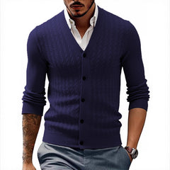 Men's Stylish Cable Knit Cardigan Sweater - Perfect for Casual and Formal Wear