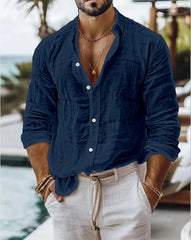 Stylish Grey Button-Up Shirt with Casual Elegance