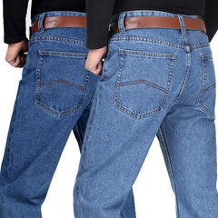 Classic Straight Fit Jeans with Stylish Back Pockets