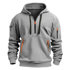 Men's Casual Hoodie With Reflective Stripes - Perfect For Outdoor Activities And Everyday Wear
