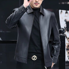 Stylish Men's Leather Jacket for Modern Gentlemen - Perfect for Fall and Winter