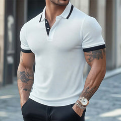 Men's Comfortable Summer Basics Classic Knitted Polo T-Shirt MTA2821C6U