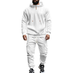 Men's Loose Sports Hooded Sweatshirt And Sports Pants Set 40057919Y