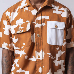 Men's Contrast Print Short Sleeve Casual Shirt MTA2431C5P