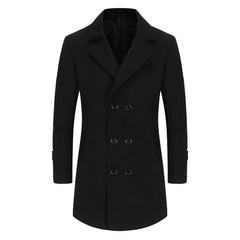 Stylish Double-Breasted Men's Pea Coat - Perfect for Winter and Formal Occasions