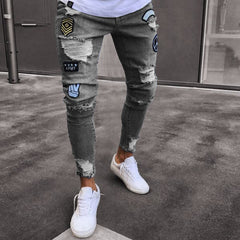 Men's Fashion Ripped Hole Jeans HH034