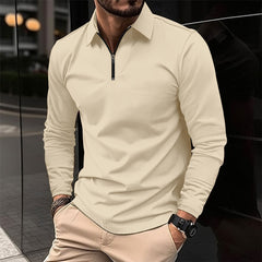 Men's Stylish White Quarter-Zip Pullover For Casual And Formal Wear