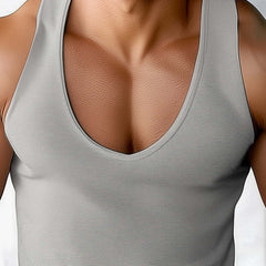 Men's Summer Basic Solid Color Deep V-Neck Tank Top MTA0779D0U