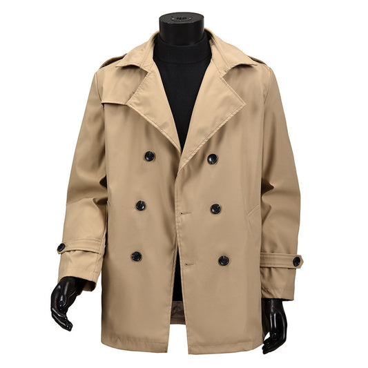 Classic Double-Breasted Trench Coat for Men - Stylish and Versatile Outerwear