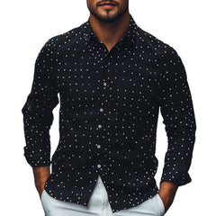 Men's Diamond Dot Lapel Knitted Casual Shirt MTA2697C9U