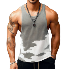 Men's Casual U-neck Slim Fit Jacquard Knitted Tank Top MTA2518C9M