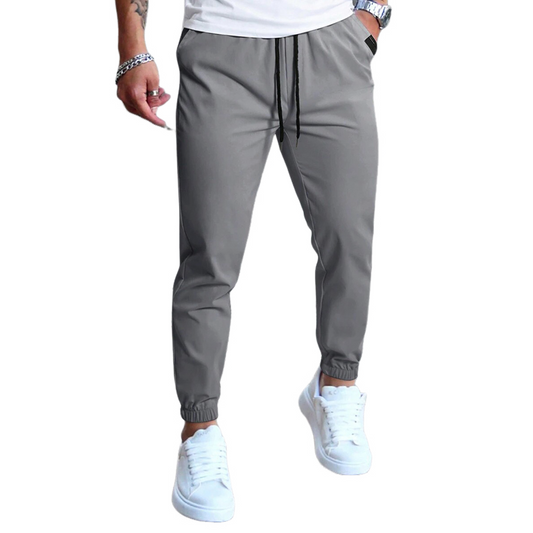Men's Solid Color Elastic Waist Casual Pants MTA0361D3X