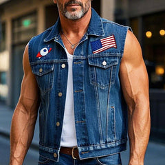 Men's Simple Patch Denim Vest MTA1816C5P