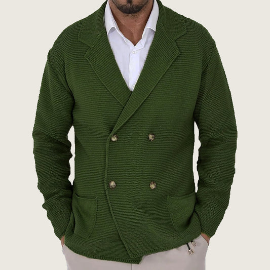Men's Double-Breasted Shawl Collar Cardigan - Stylish And Versatile For Modern Gentlemen