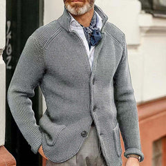 Men's Casual Stand Collar Knit Blazer 65688948M