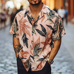 Men's Summer Hawaiian Retro Print Casual Short Sleeve Shirt MTA2260C1U