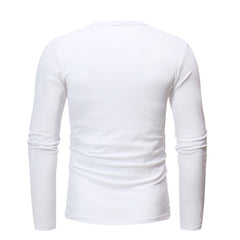 Men's Casual Cotton Blend Henley Neck Slim Fit Long Sleeve T-Shirt 19519557M