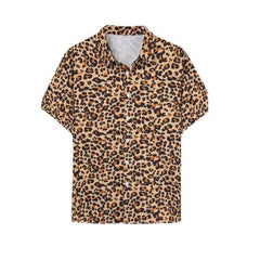 Men's Summer Retro Tiger Print Casual Short Sleeve Shirt MTA0128D7U