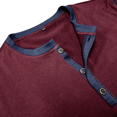Men's Casual Cotton Blend Henley Neck Slim Fit Long Sleeve T-Shirt 76589210M
