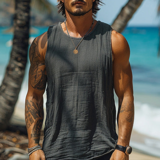 Men's Casual Vintage Linen Vest