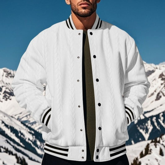 Quilted Bomber Jacket for Men - Winter Fashion with Diamond Stitching Design