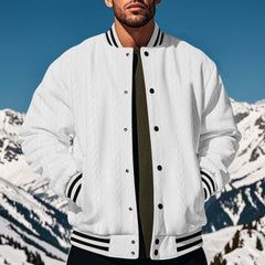 Quilted Bomber Jacket for Men - Winter Fashion with Diamond Stitching Design