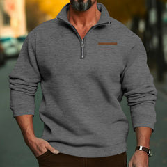Men's Stylish Half-Zip Pullover Sweatshirt for Casual and Outdoor Wear