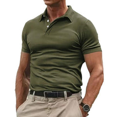 Men's Stylish Short Sleeve Polo Shirt - Perfect For Casual And Outdoor Activities