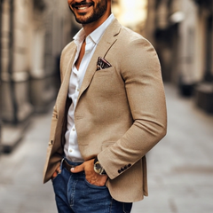 Men's Fashion Notch Lapel Two Buttons Casual Blazer