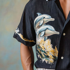 Men's Environmentalist Dolphin Print Short Sleeve Shirt MTA2711C3P