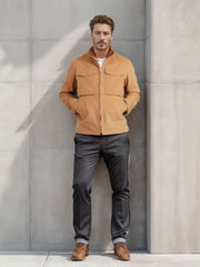 Olive Green Utility Jacket with Casual Elegance for Men