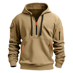 Men's Casual Hoodie With Reflective Stripes - Perfect For Outdoor Activities And Everyday Wear