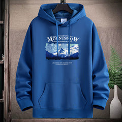 Stylish Mountain Graphic Hoodie For Men - Perfect For Casual Wear And Outdoor Adventures