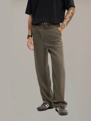 Men's Autumn New Slim Dress Pants - Minimalist Style, Draping Fabric, Casual with Pockets