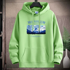 Stylish Mountain Graphic Hoodie For Men - Perfect For Casual Wear And Outdoor Adventures
