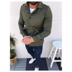 Stylish Double-Breasted Pea Coat for Men - Perfect for Casual and Formal Wear