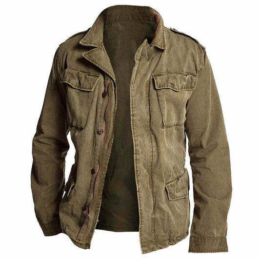 Vintage Casual Field Jacket for Men - Workwear-Inspired, Durable Outerwear