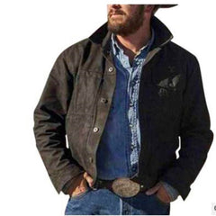 Men's Washed Casual Cowboy Jacket - Yellowstone-Inspired Design, Stylish for Outdoor Adventures