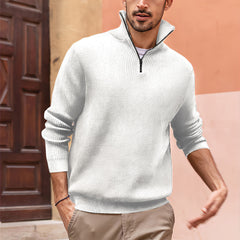 Men's Stylish Quarter-Zip Pullover Sweater - Perfect For Casual And Smart-Casual Looks